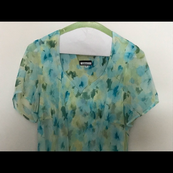 Blue/Green Floral Dress - Picture 3 of 5